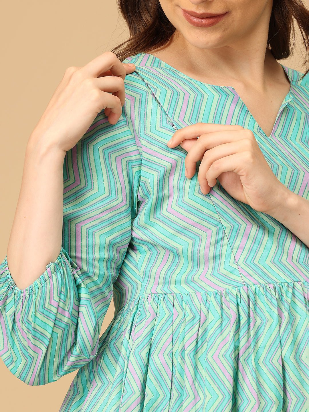 ZigZag Zest Maternity and Nursing Dress - DRS - SK - ZGZST - S