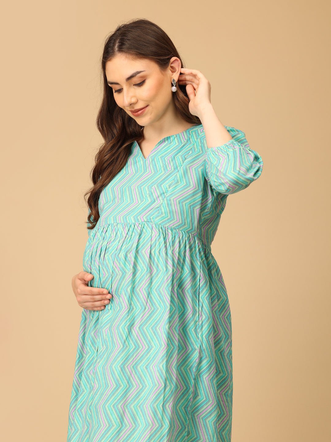 ZigZag Zest Maternity and Nursing Dress - DRS - SK - ZGZST - S