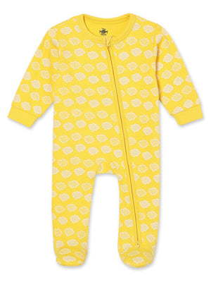 Zipper Romper Combo of 2: Buttercream Clouds and Lavender Twinkle Zipper Romper - ROM2 - ZP - BCRLT - PM