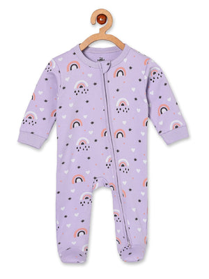 Zipper Romper Combo of 2: Buttercream Clouds and Lavender Twinkle Zipper Romper - ROM2 - ZP - BCRLT - PM