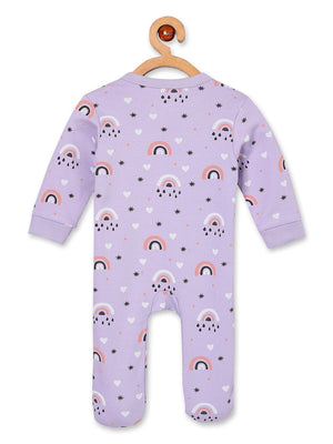 Zipper Romper Combo of 2: Buttercream Clouds and Lavender Twinkle Zipper Romper - ROM2 - ZP - BCRLT - PM