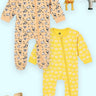 Zipper Romper Combo of 2: Buttercream Clouds and Rusty Jungle Zipper Romper - ROM2 - ZP - BCRSJ - PM