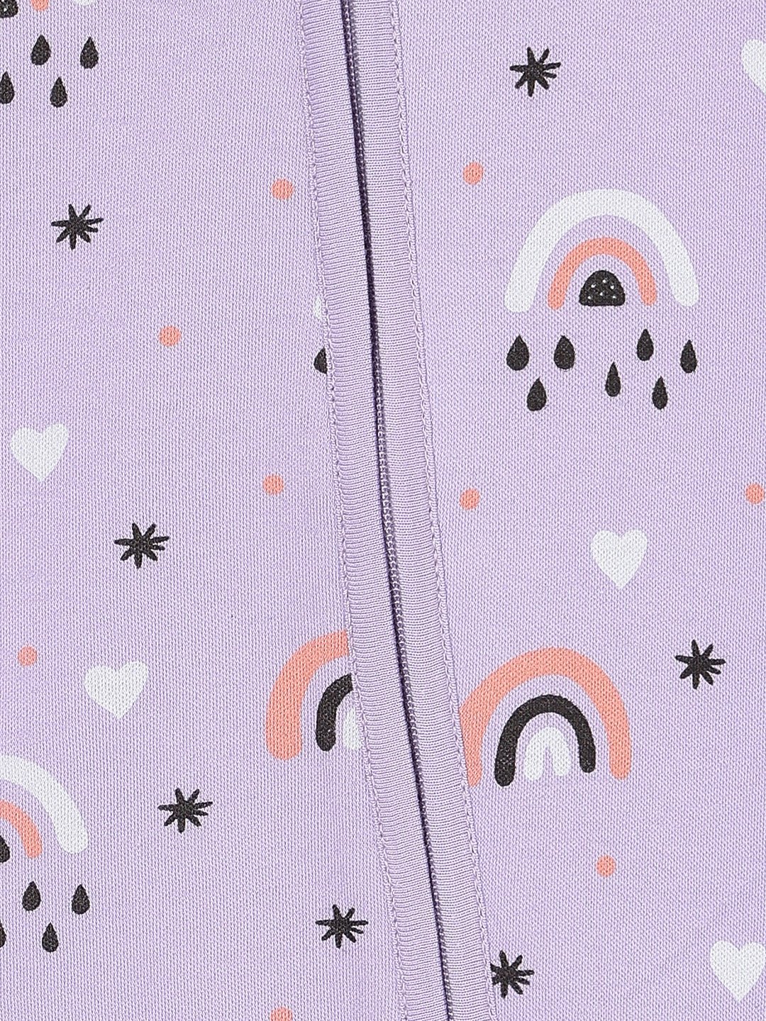 Zipper Romper Combo of 2: Coral Blossom and Lavender Infant Zipper Romper - ROM2 - ZP - CBLTN - PM