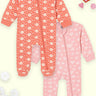 Zipper Romper Combo of 2: Coral Blossom and Rosy Hearts Infant Zipper Romper - ROM2 - ZP - CRBRH - PM