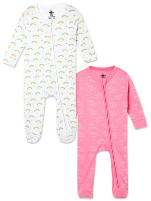 Baby Zipper Romper Combo of 2 Fairyland-Magic Bow