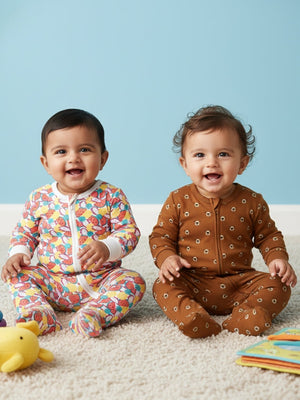 Zipper Romper Combo of 2: Fruitilicious - Beary Best - Preemie Baby Romper