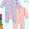 Zipper Romper Combo of 2: Lavender Twinkle and Rosy Hearts Zipper Romper - ROM2 - ZP - LTWRH - PM