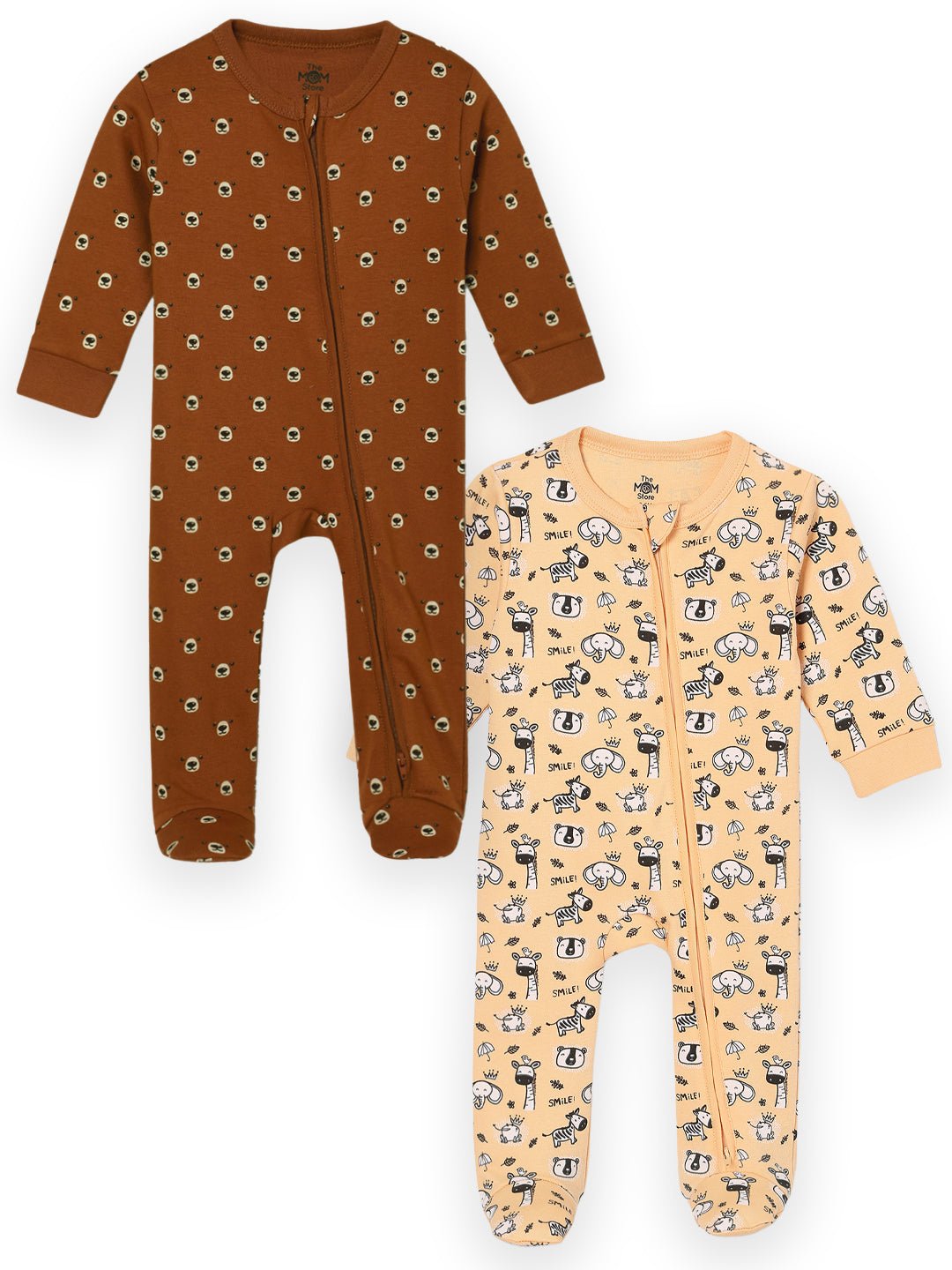 Zipper Romper Combo of 2: Rusty Jungle and Beary Best Infant Zipper Romper - ROM2 - ZP - RJBB - PM