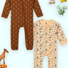 Zipper Romper Combo of 2: Rusty Jungle and Beary Best Infant Zipper Romper - ROM2 - ZP - RJBB - PM