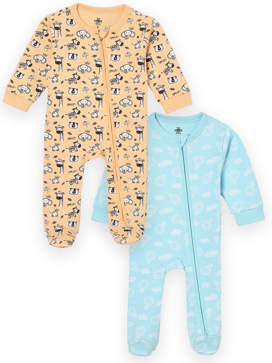 Zipper Romper Combo of 2: Rusty Jungle and Sky Drift Zipper Romper - ROM2 - ZP - RSJSD - PM