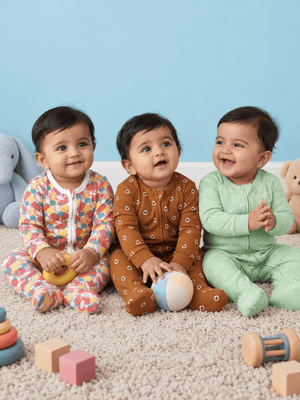 Zipper Romper Combo of 3: Beary Best-Fruitilicious-Vroom Vroom - Preemie Baby Romper