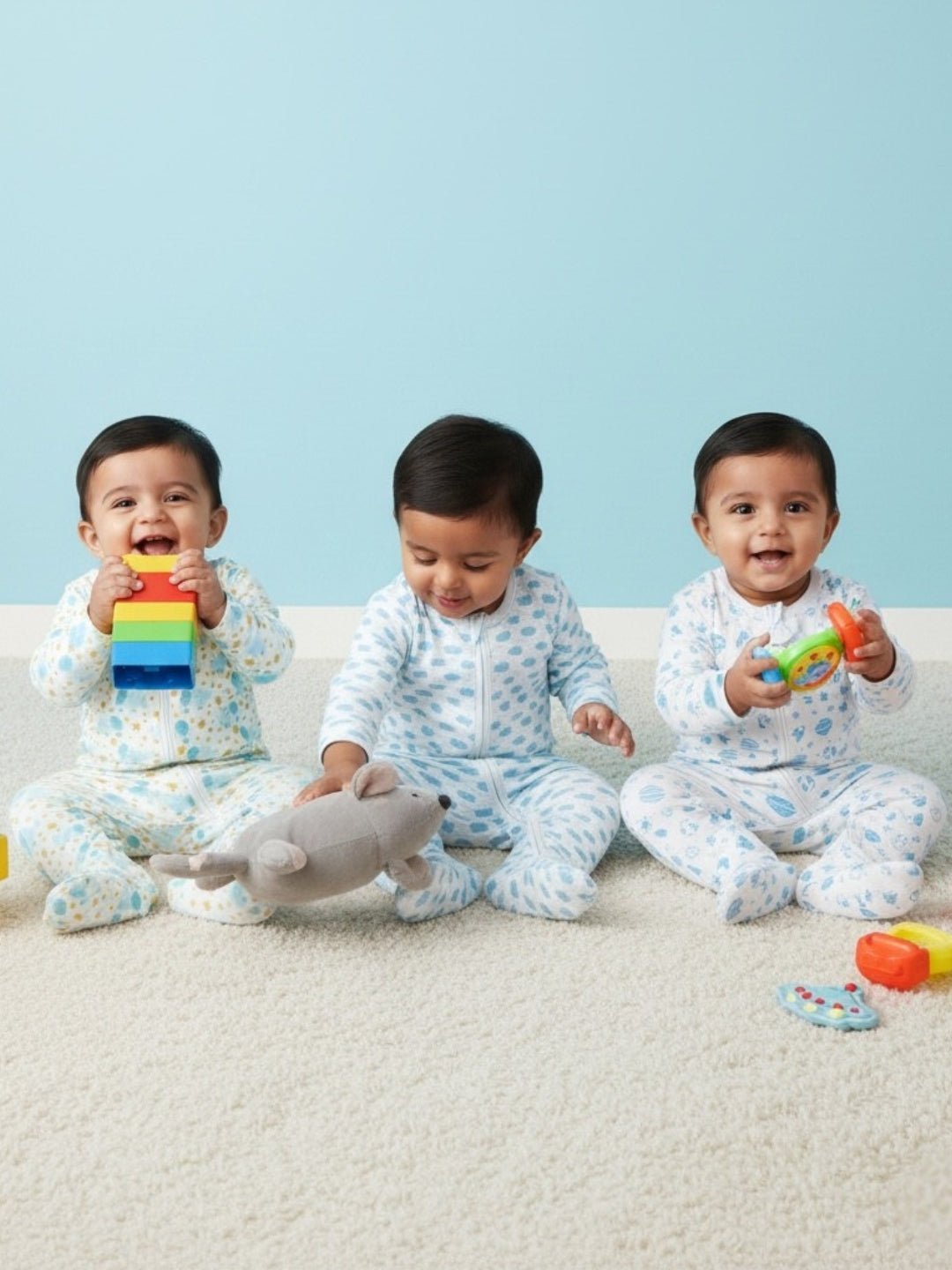 Zipper Romper Combo of 3: Elephantastic - Happy Cloud - Out Of World - Preemie Baby Romper