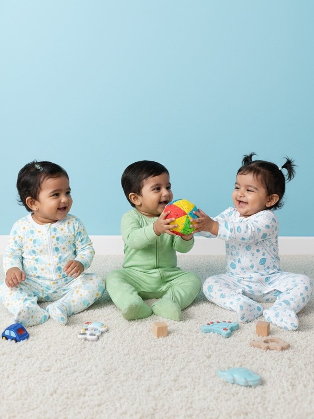 Zipper Romper Combo of 3: Vroom Vroom - Elephantastic - Out Of The World - Preemie Baby Romper