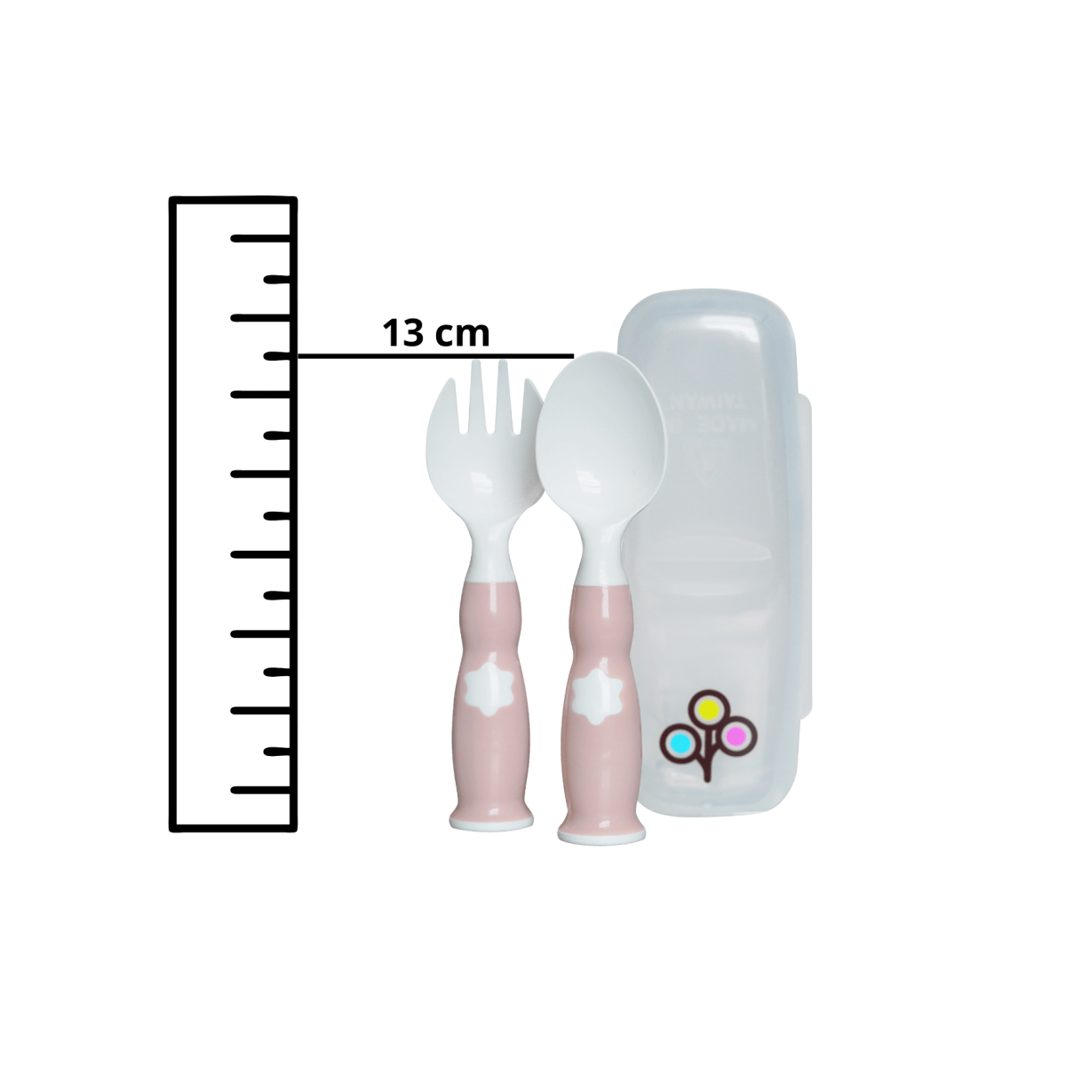 ZoLi Ergonomic Fork & Spoon Set with Travel Case - Blush - BF20FSBL02