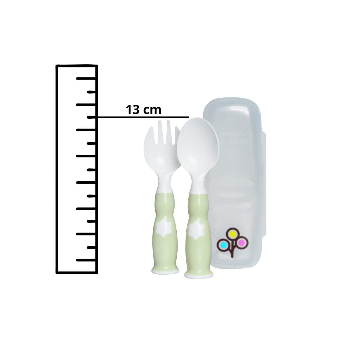 ZoLi Ergonomic Fork & Spoon Set with Travel Case - Green - BF20FSSG02