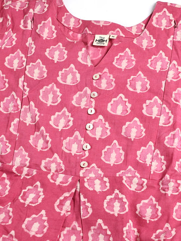 Bright Rose Maternity Kurta Set With Nursing