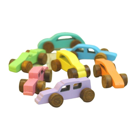 Earthy Tweens 7 Wooden Coloured Cars