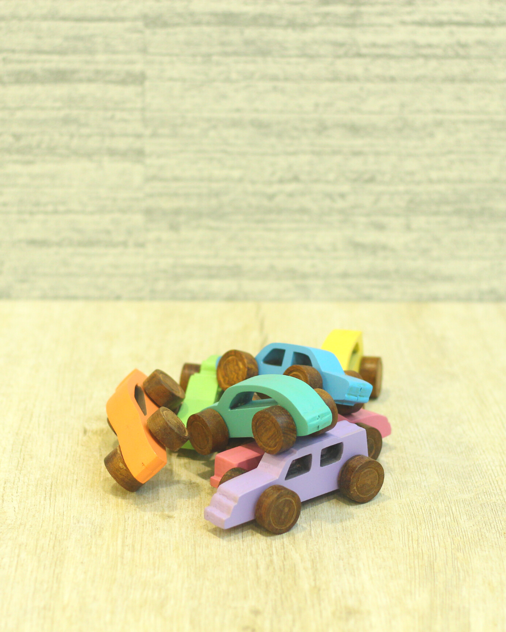 Earthy Tweens 7 Wooden Coloured Cars