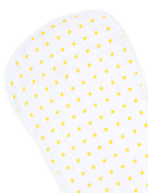 Yellow Star - Muslin Burp Cloth