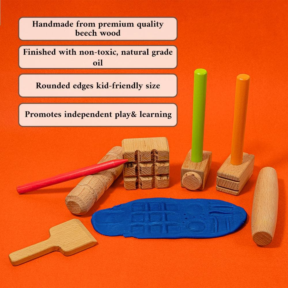ALT Retail Wooden Stamping Kit for Play Dough - ARWSK