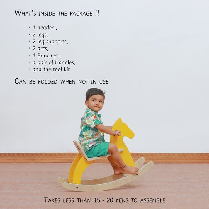 Ariro Toys Traditional Rocking Horse- Blue - ARF020-B
