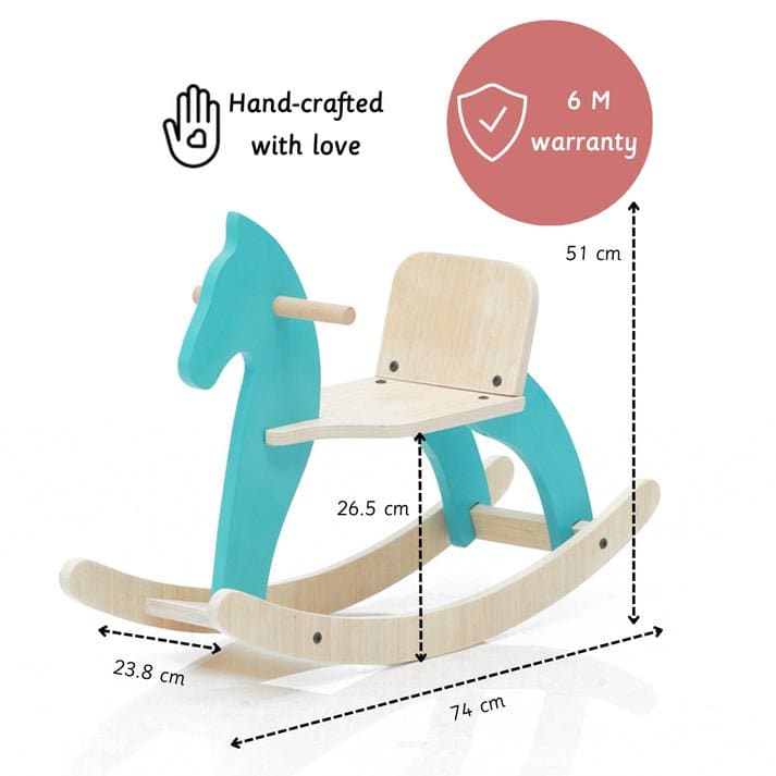 Ariro Toys Traditional Rocking Horse- Blue - ARF020-B