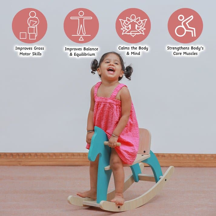 Ariro Toys Traditional Rocking Horse- Blue - ARF020-B