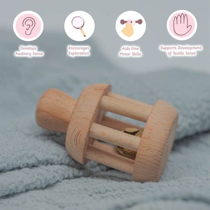 Ariro Toys Wooden Bell Rattle - ARR011