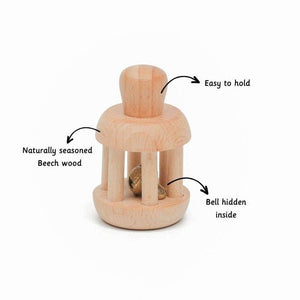 Ariro Toys Wooden Bell Rattle - ARR011