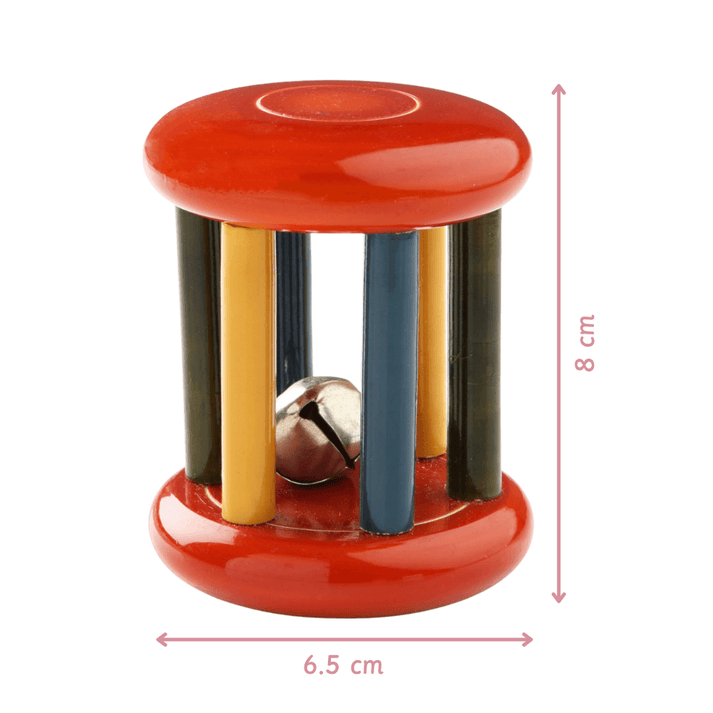 Ariro Toys Wooden rattle- Small tumbler Red - ARR018