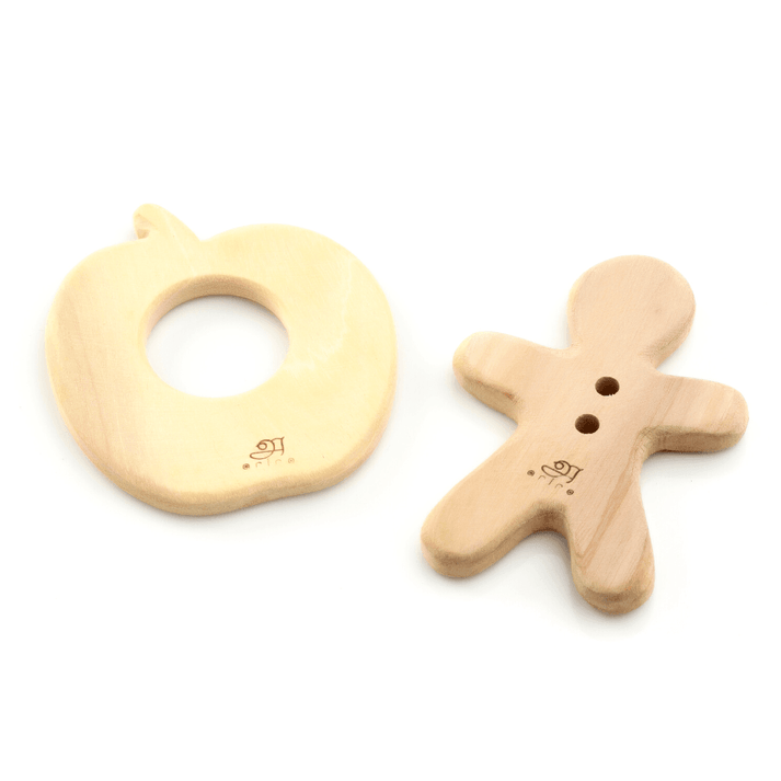 Ariro Toys Wooden Teethers- Apple and Gingerbread Man - ARTS009