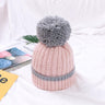 Baby Knitted Cap with Faux Fur - Pink - WNCP-FURPK-6-3Y