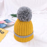 Baby Knitted Cap with Faux Fur - Yellow - WNCP-FURYW-6-3Y
