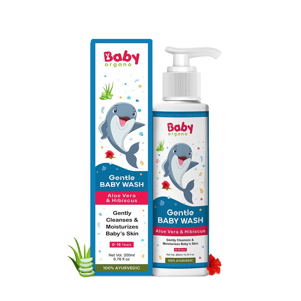 Baby Organo Gentle Baby Wash for Gently Cleanses and Moisturizes Baby's Skin, Restores the normal pH balance of the skin