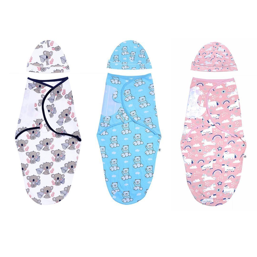 Baby Swaddle Combo- Hello Bear, Baby Koala & Magical Unicorn - SWD-3-HBBKMU-0-3