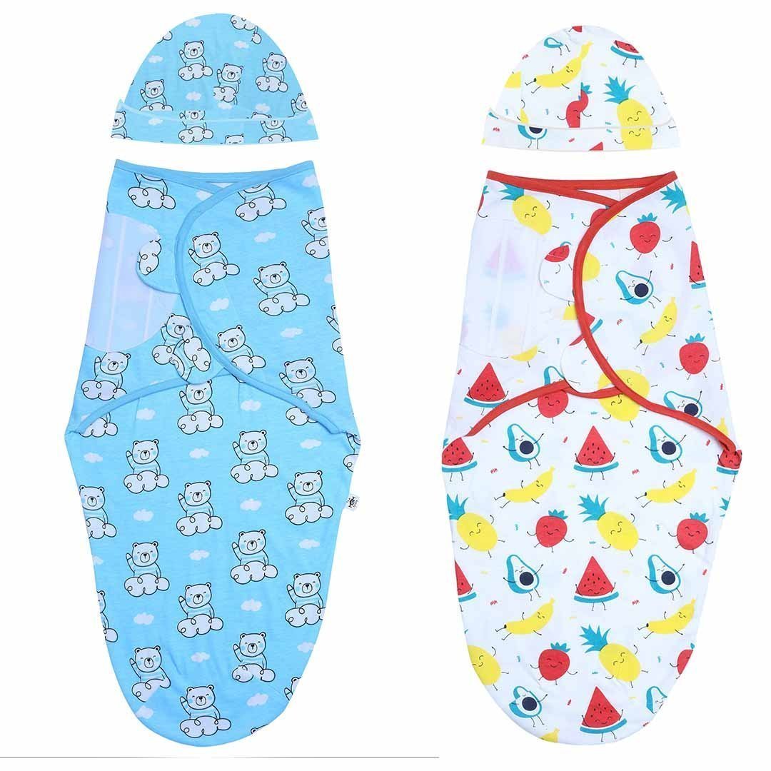 Baby Swaddle Combo- Hello Bear & Fruity Cutie - SWD-2-HBFC-0-3