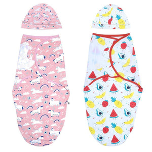 Baby Swaddle Combo- Magical Unicorn & Fruity Cutie - SWD-2-MUFC-0-3