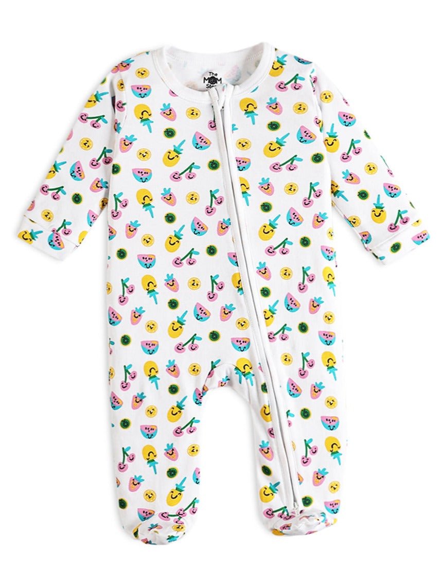 Baby Zipper Romper Combo of 3: Fruitilicious-Berry Bites-Happy Cloud - ROM3-ZP-FBH-0-3