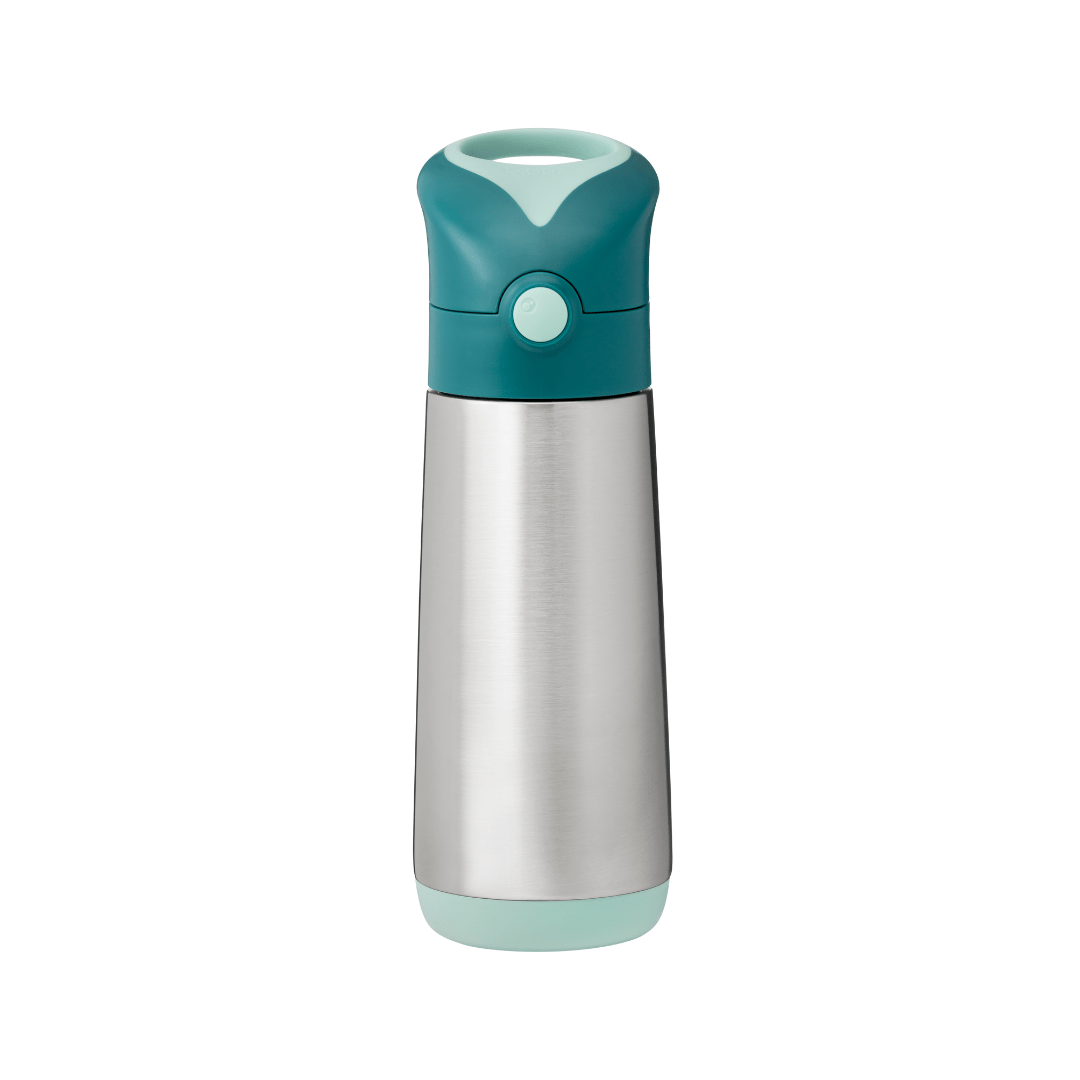 B.Box Insulated Straw Sipper Drink Water Bottle Emerald Forest Green - 500107