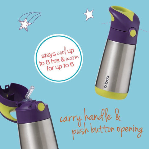B.Box Insulated Straw Sipper Drink Water Bottle - Passion Splash