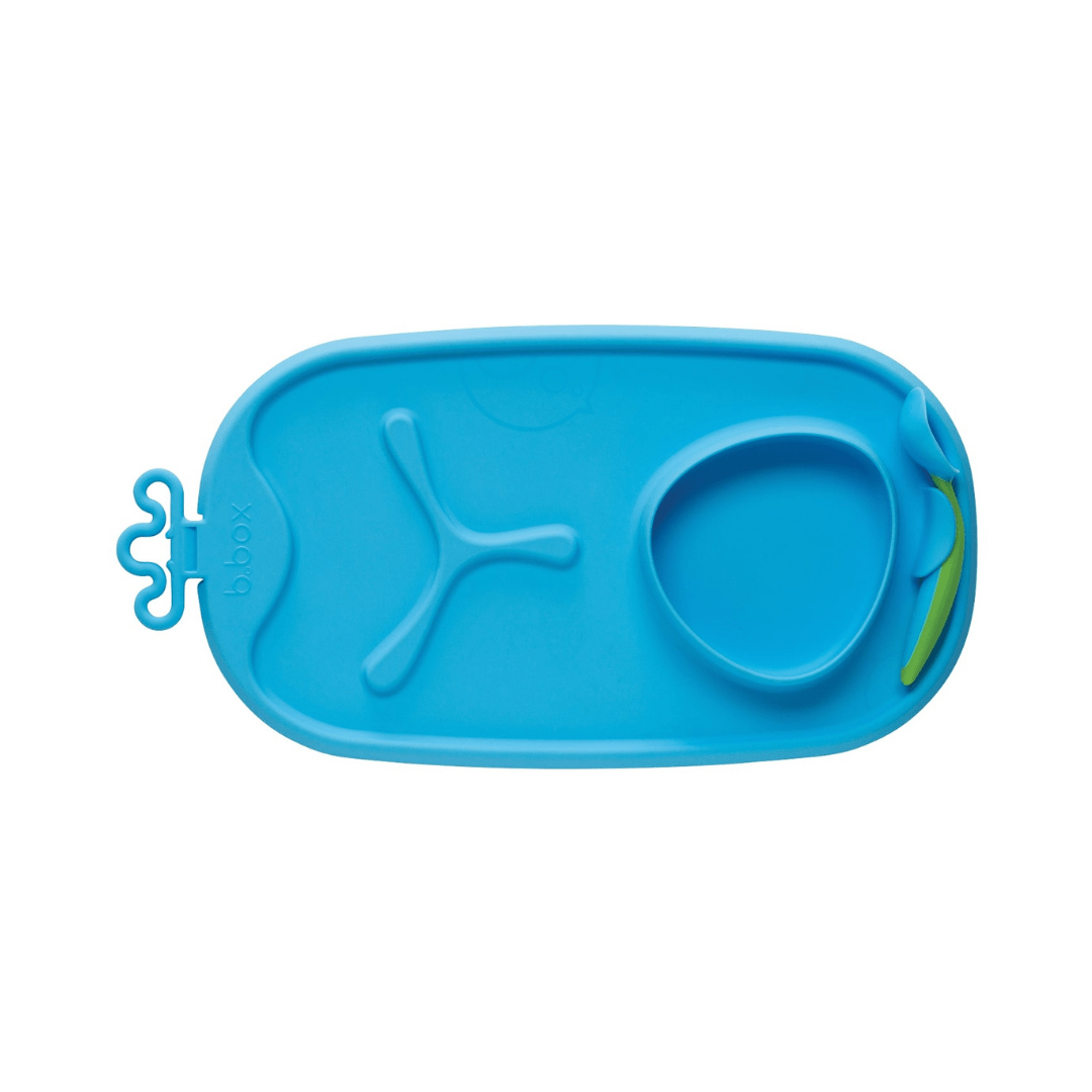 B.Box Roll & Go Mealtime Mat with Spoon - Ocean Breeze Blue - 240