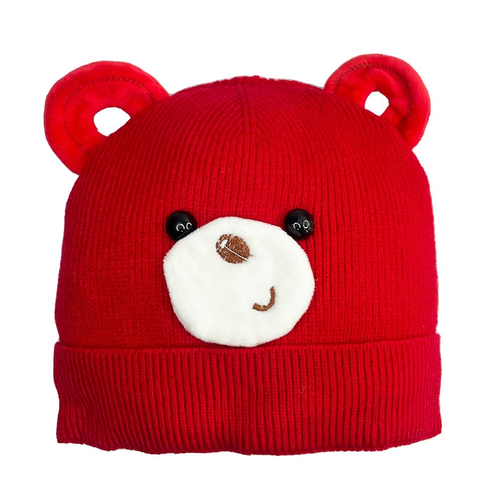 Bear Buddies Winter Knitted Cap- Red - WNCP-LS-BRBDRD