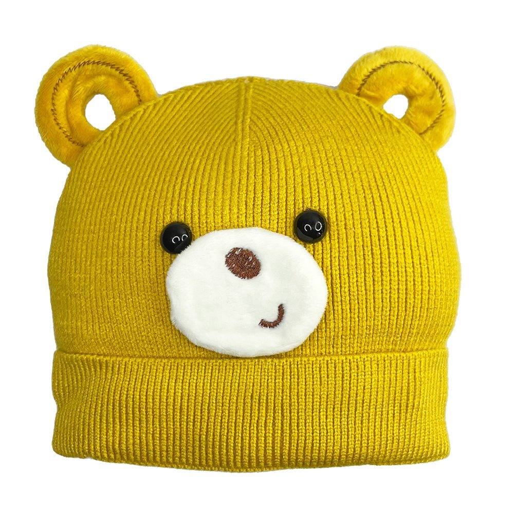 Bear Buddies Winter Knitted Cap- Yellow - WNCP-LS-BRBDYL