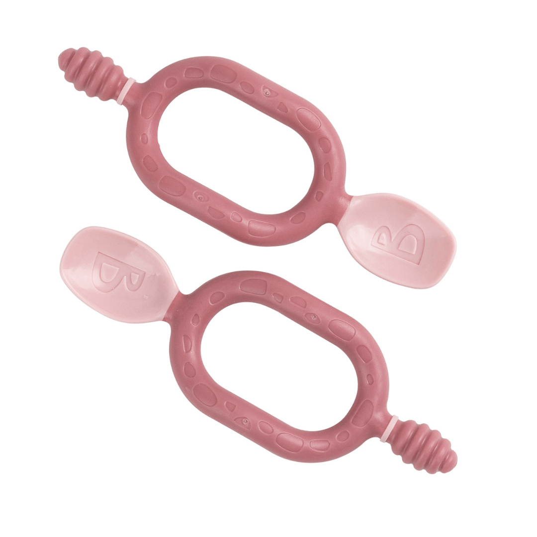 Bibado Dippit™ Multi stage Baby Weaning Spoon and Dipper Blush- Pack of 2 - BIB216