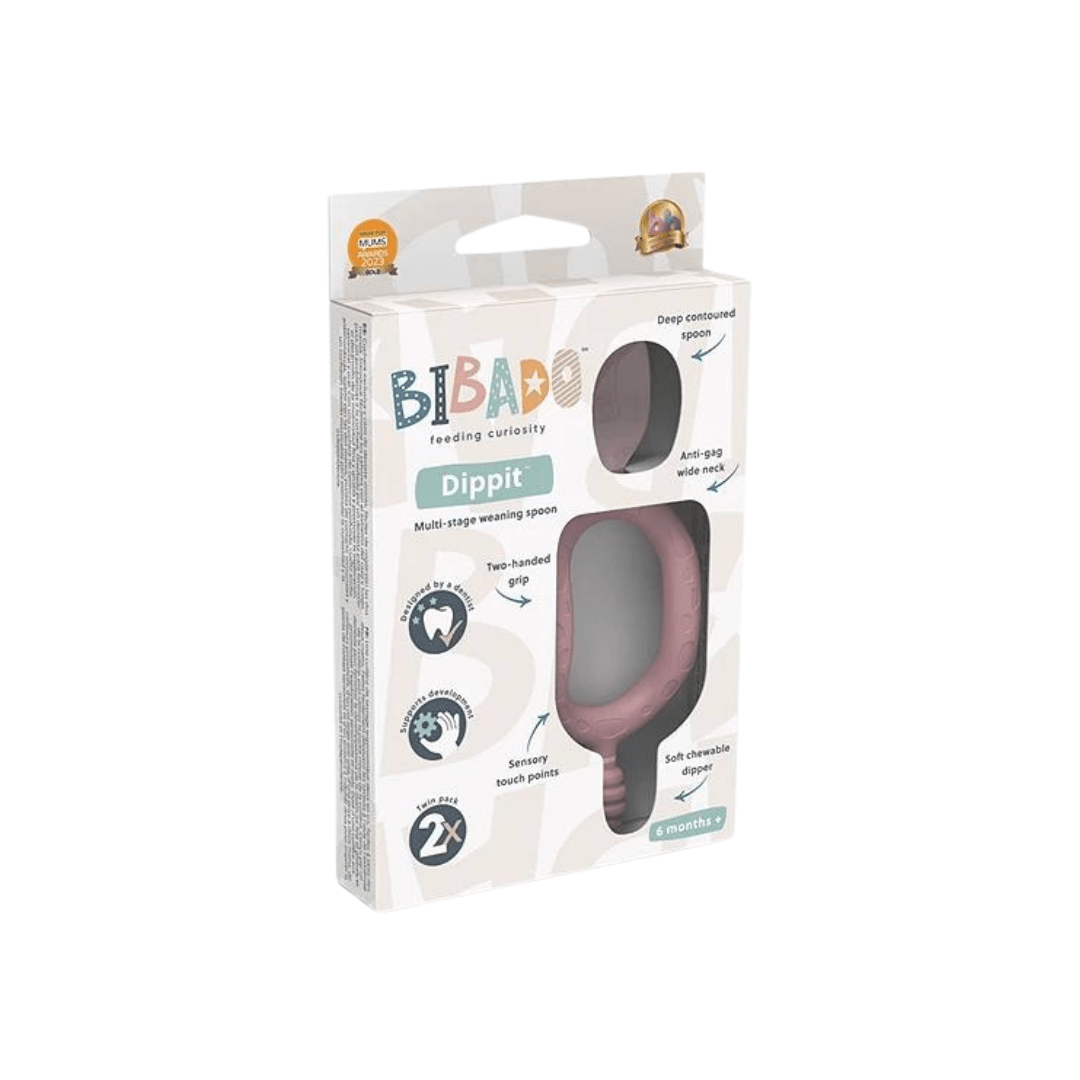 Bibado Dippit™ Multi stage Baby Weaning Spoon and Dipper Blush- Pack of 2 - BIB216