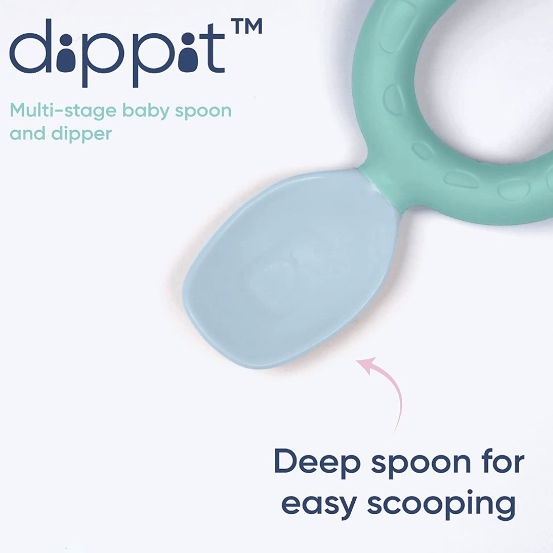 Bibado Dippit™ Multi stage Baby Weaning Spoon and Dipper Mint- Pack of 2 - BIB215