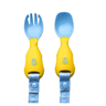 Bibado Handi Cutlery- Attachable Weaning Cutlery Set Ducklings Pool Party Blue - BIB033