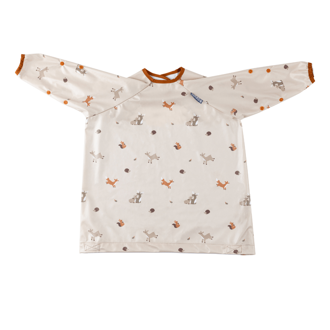 Bibado Long Sleeve Coverall Weaning Bib Forest Friends - BIB103
