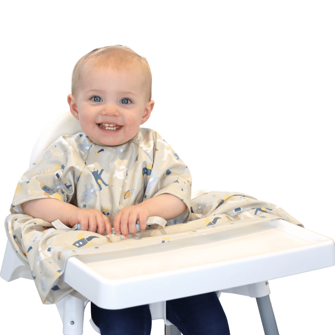 Bibado Short Sleeve Coverall Weaning Bib- Cosmic Companions - BIB048