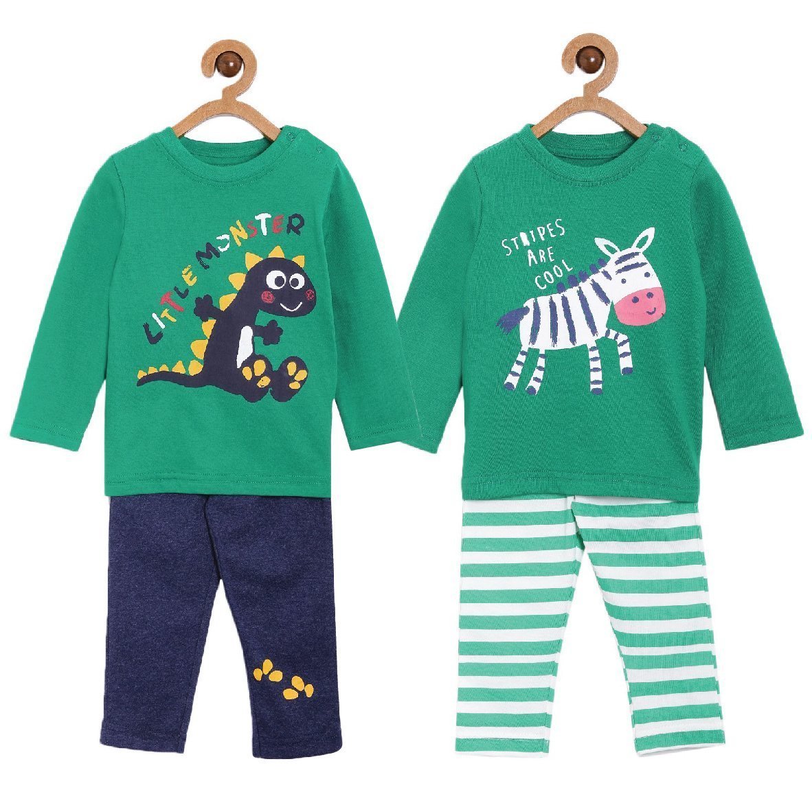 Casual Set Combo of 2: Little Monster-Stripes are Cool - PYJ-2-LMSC-0-6